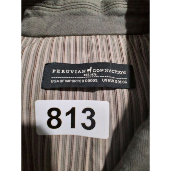 Peruvian Connection Cotton Linen Blend Women's size 6 Cropped Luxury Blazer - Picture 8 of 9